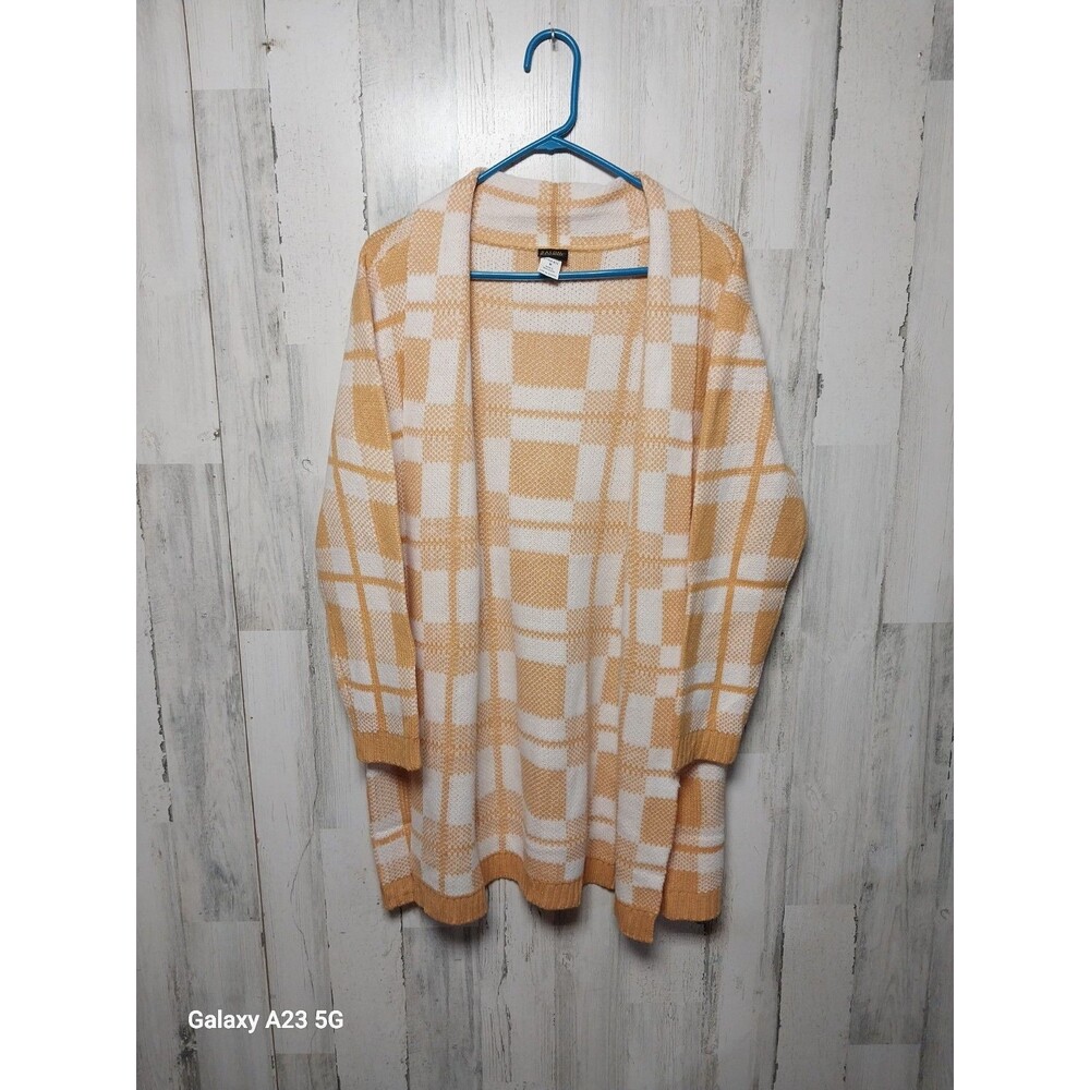 SALON STUDIO HABAND LONG PATTERNED OPEN FRONT CARDIGAN SWEATER Womens Medium